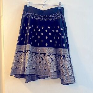 Forever 21 Dark Navy Beaded A-Line Skirt Size XS